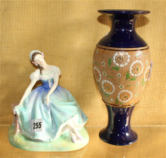 Royal Doulton figure Giselle and a Doulton slaters patent vase